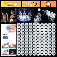 100 Pack LED Light Up Coasters for Drinks - Party, Wedding, Bar Decor, White