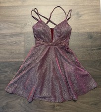Camille La Vie Sparking Dark Red with Pink Undertones Prom Short Dress Size 2