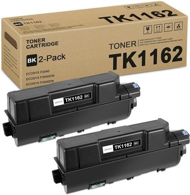2PK TK-1162 Toner for Kyocera ECOSYS P2040dw P2040dn TK1162 Black High Yield 7.7