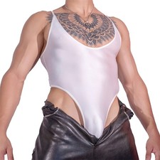 Men's Oil Shiny Bodysuit Adjustable Shoulder Strap One-piece Jumpsuit Underwear