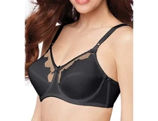 NWT 40DDD BALI BLACK UNDERWIRE FLOWER FULL COVERAGE COMFORT U-BACK BRA 0180