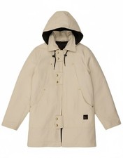 Richlu cappotto donna imbottito con cappuccio vestibilità ampia UK 10 piccolo cotone bianco AA25
