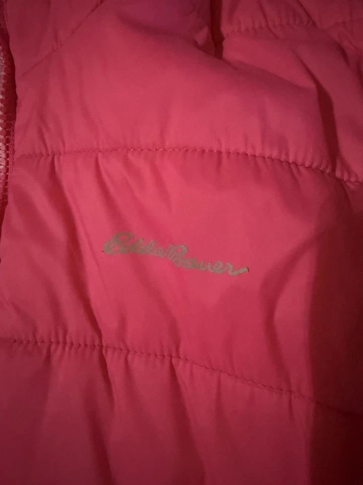 Chaqueta de piel sintética acolchada reversible Eddie Bauer para niñas talla L 14 con bolsillos usada en excelente estado Foto 2 de 4