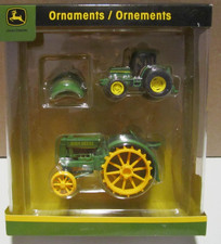 New John Deere Tractor Ornaments 2008 American Greetings Set of 3 NIB