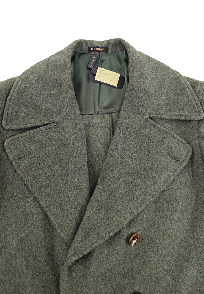 $3600 RUBINACCI "Ulster" Green Double Breasted Coat 100% Cashmere 38 US / 48 EU - Image 4 of 4