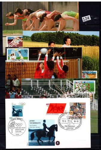 + GERMANY - BERLIN - MC + FDC - SPORTS - OLYMPICS - VOLLEYBALL - ART