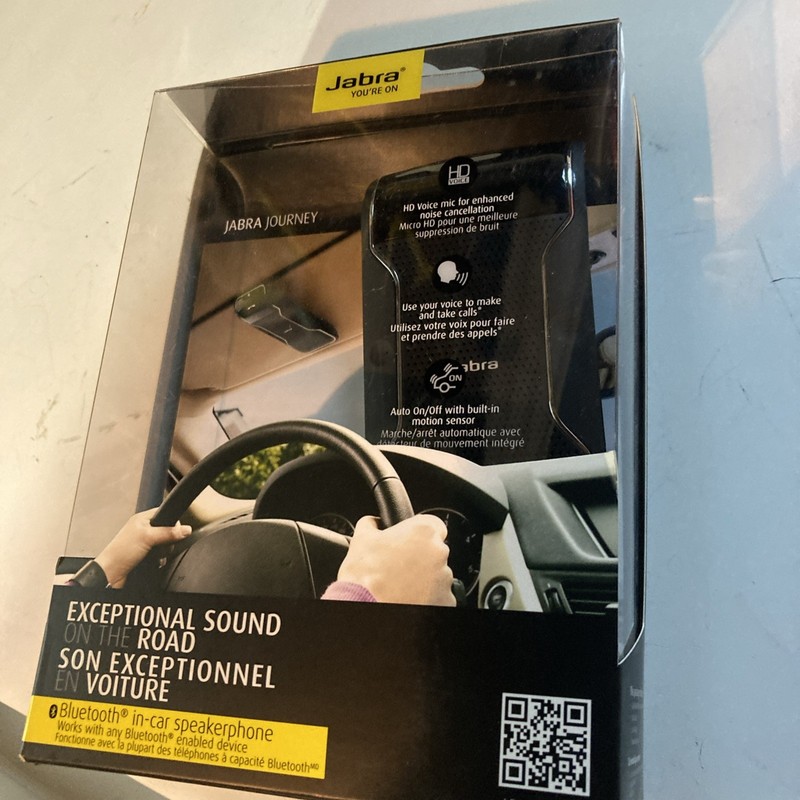 Unused Black Jabra Journey Bluetooth Speakerphone with Accessories in Retail Pkg