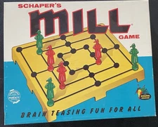 Rare Vintage Old SCHAPER'S MILL GAME 1960's Complete 9 Men (Green & Red)