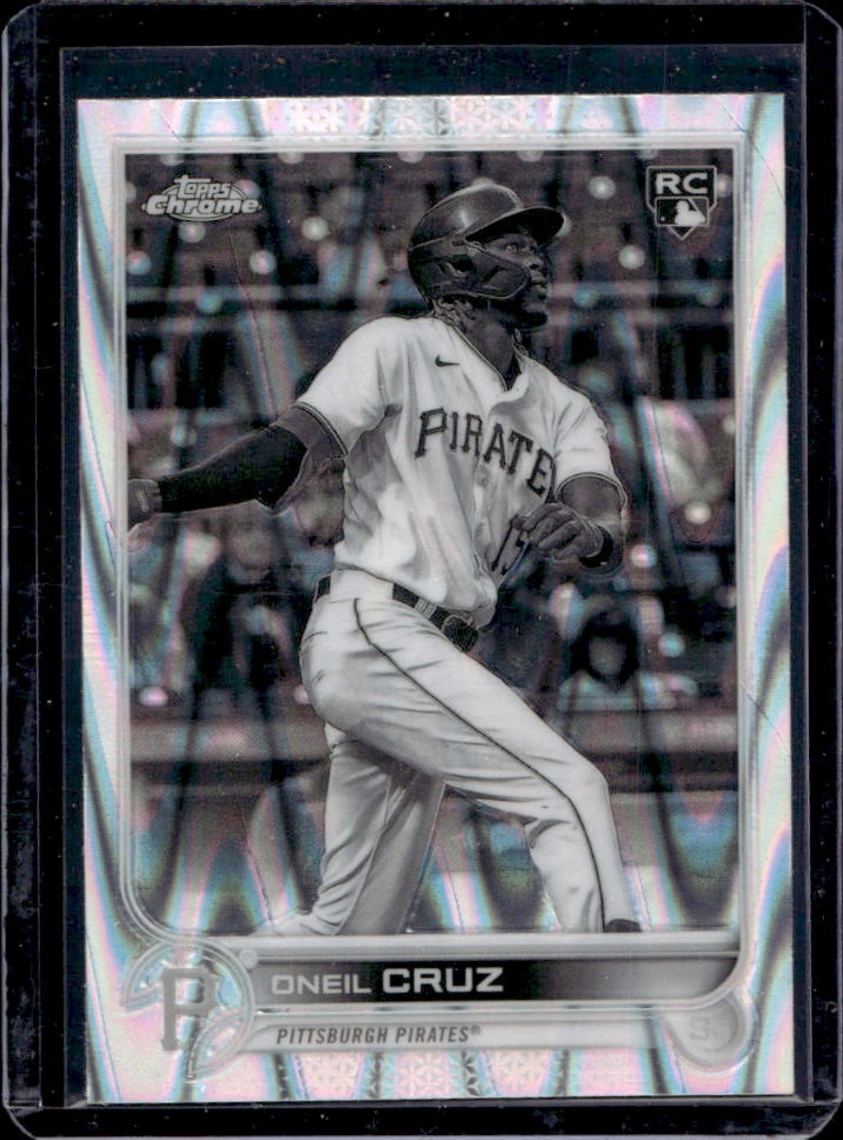 2022 Topps Chrome Sonic Oneil Cruz RC Black & White RayWave Rookie #128 Pirates