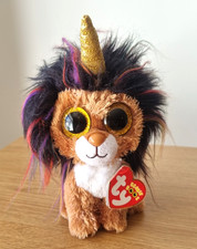 Ty Beanie Boo RAMSEY the LION UNICORN  6" Plush Soft Toy Vintage Teddy 2018