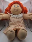 Cabbage Patch Doll Orange Hair Blue Eyes With Dress Signed VTG 1986