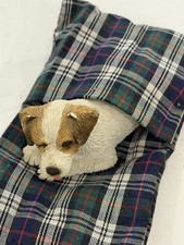 Vtg 80s Sandicast Jack Russell Terrier Dog Statue SIGNED Sandra Brue Made in USA