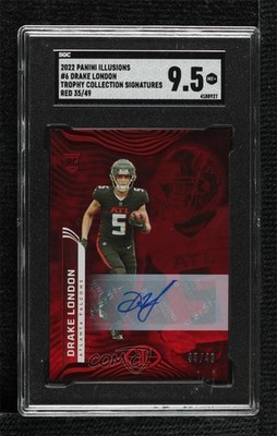 2022 Panini Illusions 35/49 Drake London #6 SGC 9.5 Mint+ Rookie Auto RC 1k4m