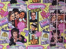 Custom 100% Cotton Woven Fabric Clueless Movie By The 1/4 Yard 9x56 