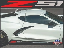 Z51 Decals Sticker Fits Corvette Stingray Sideskirt C8 One pair