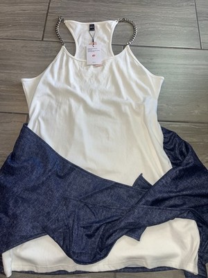NWT Micas White Chain Straps Racingback Tank Top Size 2XL