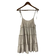 VICI Sundress Gingham Mini Tie Spaghetti Strap Short Size Medium