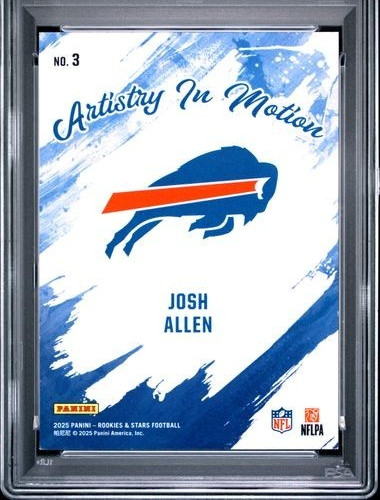 Josh Allen /25 SSP PSA 8 2025 Panini Rookies & Stars Artist Motion Green #3 JA17 view 10