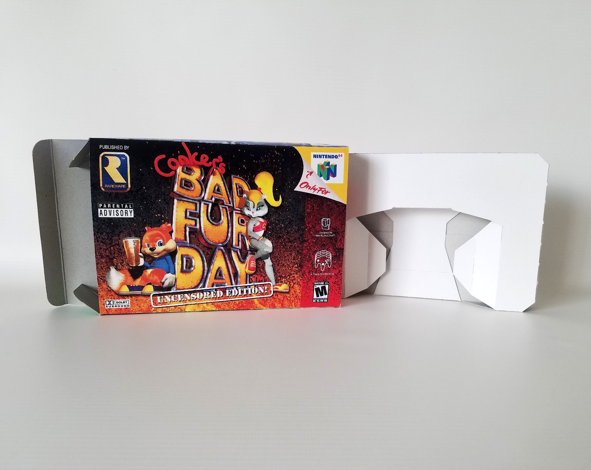 Conkers Bad Fur Day Uncensored Nintendo 64 N64 USA NTSC Box & Tray