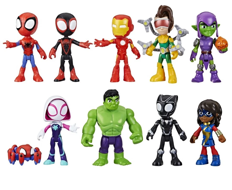 Marvel Spidey & His Amazing Friends Colección Pack Figuras de Acción Paquete de 10 4" Foto 3 de 3