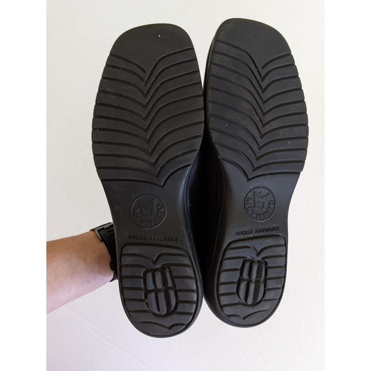 Mephisto Black Leather Wedge Loafer Sz 8.5 | eBay