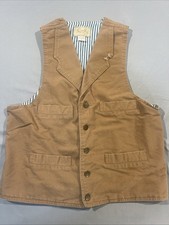 Scully Vest Mens M. Beige Canvas Rangwear Frontier Western Rockabilly Lined