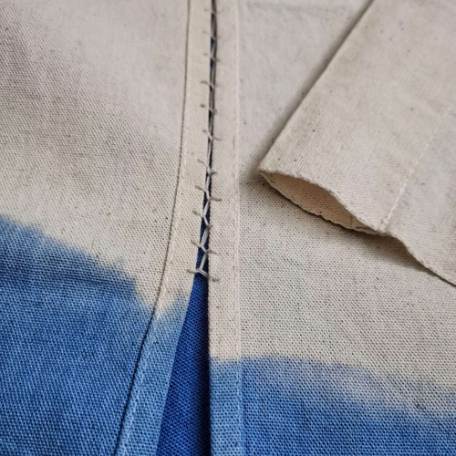 Natural Plant Dyed Cotton Door Curtain, Tie-Dye Shibori Noren Door Tapestry - Picture 3 of 3