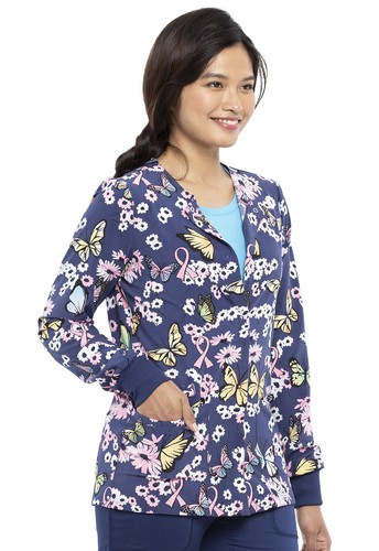 Beautiful Care Cherokee Scrubs BCA Original Snap Front Warm Up Jacket CK321 BUTC - Bild 4 von 6