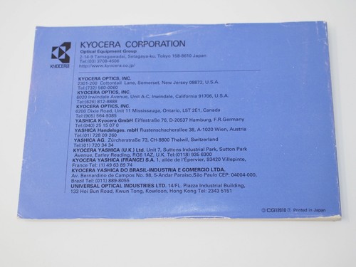 Contax 645 Medium Format Camera Instruction Manual - Picture 3 of 3