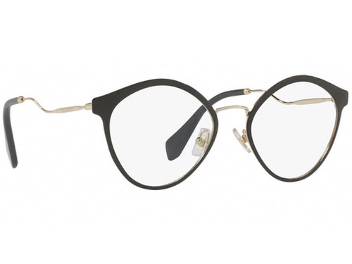 Miu Miu MU52QV 1AB1O1 52MM Shiny Black Gold Grey / Demo Lens 52mm Brille - Bild 2 von 5