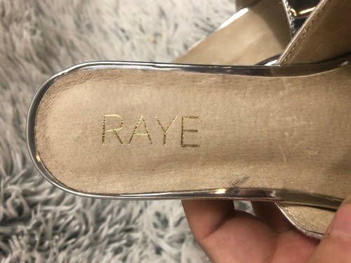 RAYE Womens Silver Slide on Sandals Size 7.5 Open toe - Picture 6 of 8