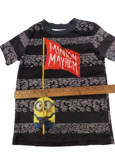 Minions Gray Summer Short Sleeve Shirt Top Minion Mayhem Child's XS 4/5 - Picture 3 of 5