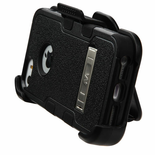 Pour iPhone SE 2016 - COQUE ARMURE DE BÉQUILLE HYBRIDE NOIRE + ÉTUI CLIP CEINTURE - Photo 7/8