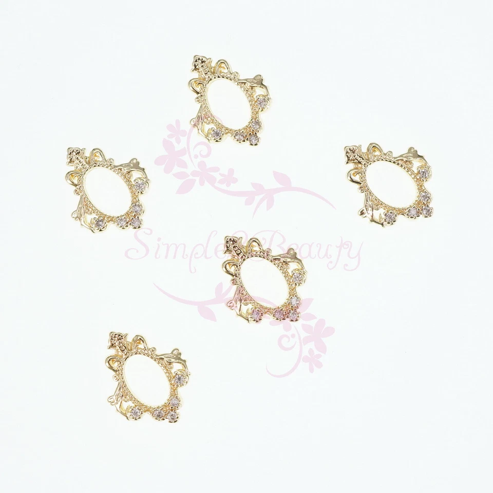 10 dijes de manicura para arte en uñas joyería encaje espejo marco diseño circón transparente decoración Foto 4 de 4