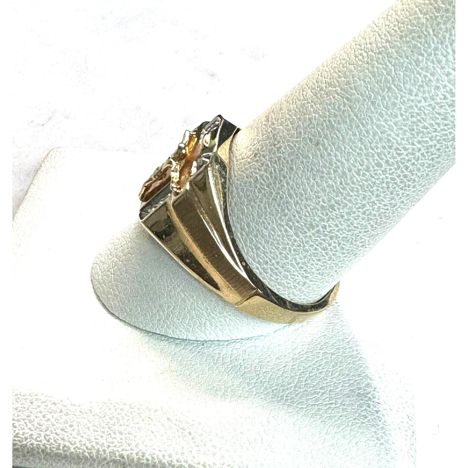 ANILLO CRUSIFIX ORO AMARILLO Y DIAMANTES PARA HOMBRE TALLA 11 CIELO Foto 3 de 4