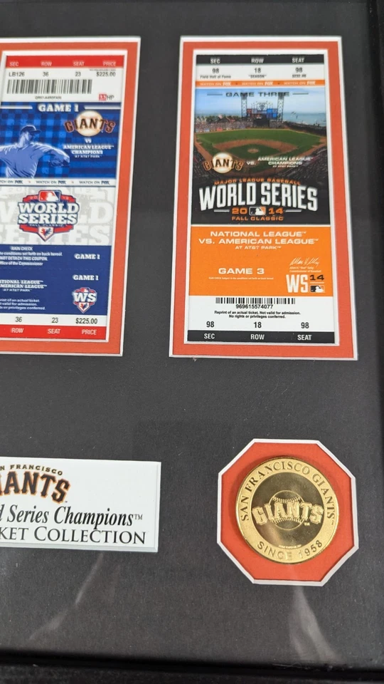 San Francisco Giants World Series Ticket Collection Highland Mint Bronze Coins - Image 3 of 4