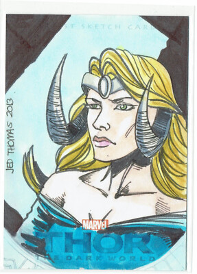 Thor Dark World 2013 Upper Deck Marvel Artist Sketch Card Jed Thomas 1/1