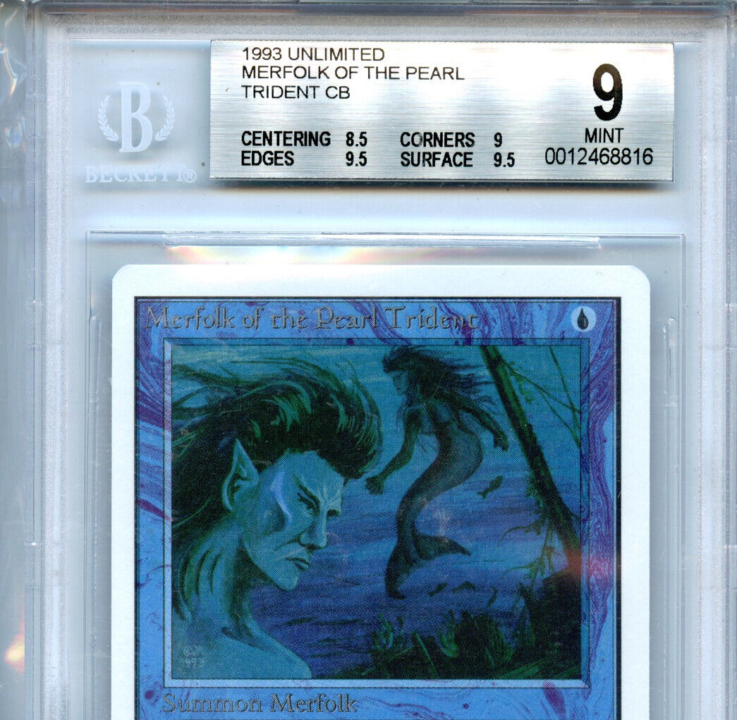 MTG Unlimited Merfolk of the Pearl Trident BGS 9.0 (9) Mint Magic