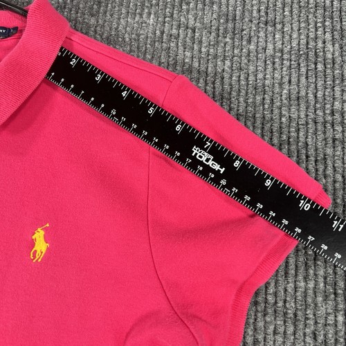 Ralph Lauren Youth Girls Shirt Polo Large Pink Short Sleeve Slim Fit Sport - Picture 14 of 14