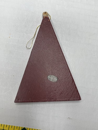 4 Vintage Folk Art Wooden Triangle Santa Christmas Ornaments 5”x3” - Picture 5 of 6