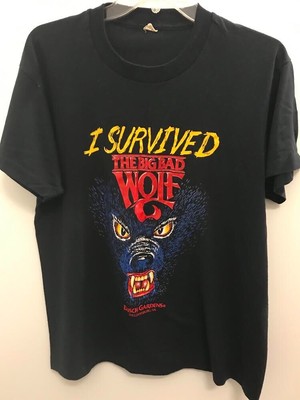 Vintage The Big Bad Wolf Roller Coaster Busch Gardens T Shirt