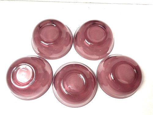 Set/Lot *Vereco France Pink/Cranberry/Amethyst Nacho/Chip/Salsa Dip Serving Bowl - Picture 7 of 8