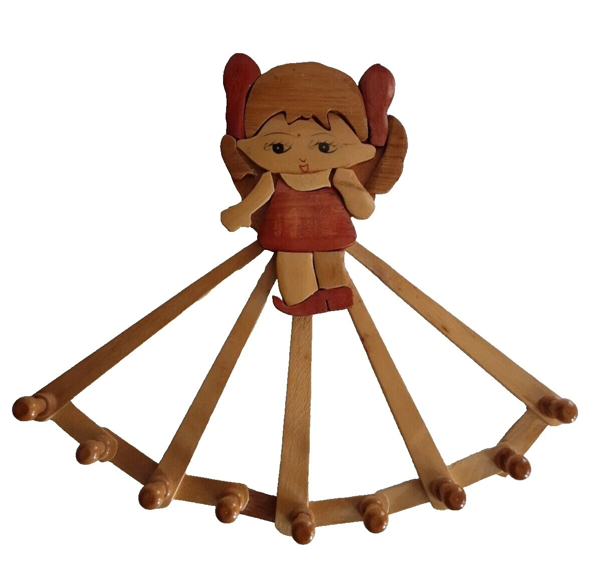 Girls Wooden Vintage Clothes Hangers
