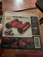 Red Nikon ACULON T01 8x21 Binoculars - SEALED LOOK READ