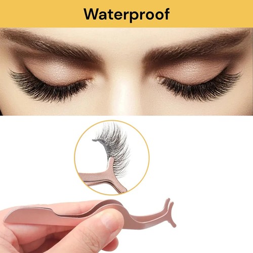 3 Pair False Eyelashes & Liquid Eyeliner Tweezers Natural Eye Lashes Extension - Picture 7 of 12