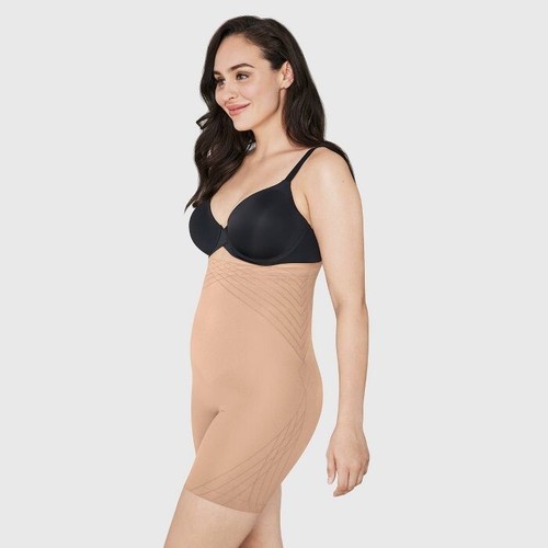Maidenform Self Expressions Women's Seamless High-Waist Thigh Slimmer, Beige, L - 第 2/3 張圖片