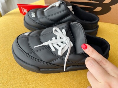 New Balance Terrace Fleece Mule Padded Clogs Boots Black