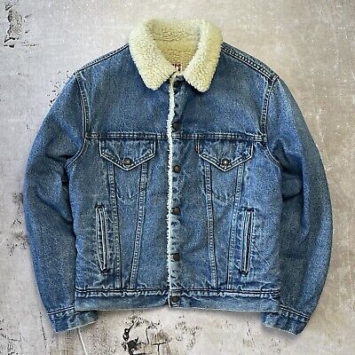 Vintage 80s Levis Sherpa Denim Trucker Jacket (size 38R Vintage 80s Levis Sherpa Denim Trucker Jacket (size 38R