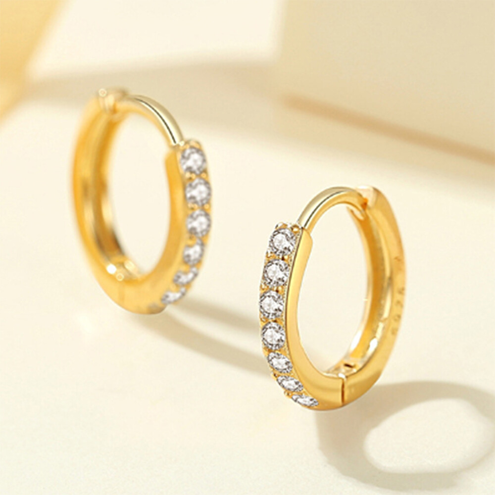 Pendientes pequeños Huggie Hoop bañados en oro y plata para hombre y mujer