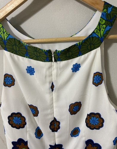London Times Dress Womens Size 10 Multi Color Sleeveless Zipper Boho Retro Lined - Picture 3 of 6